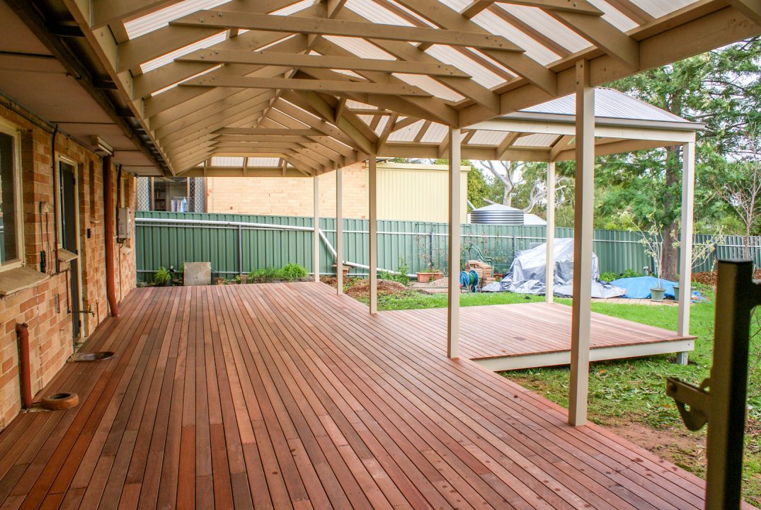 Timber decking with timber verandah in Adelaide