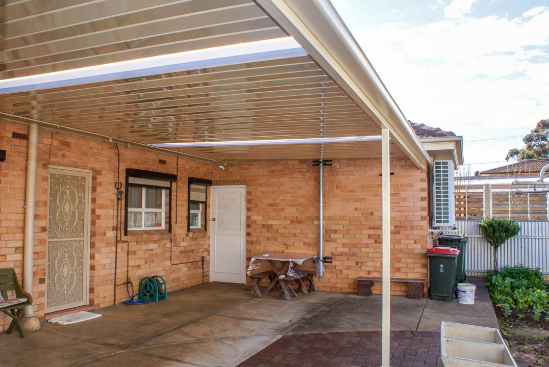 Flat roof steel verandah Adelaide