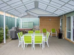 Outdoor verandah with suntuf polycarbonate roofing